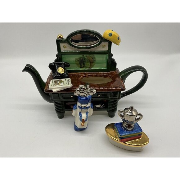 Tony Carter Golf Themed Collectible Teapot Hand Painted Home Decor Teapots READ - Picture 14 of 16